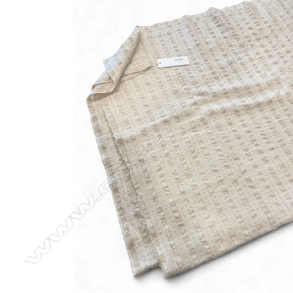 Fabric Length - silk/cotton - Europe - cream coloured - raised horizontal band, 200 x 118cm Image 1++